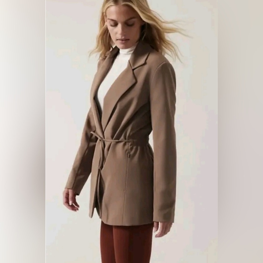 Athleta NWT Primatwill Rustic Biege Women's Blazer sz 14 office business casual - Picture 1 of 15